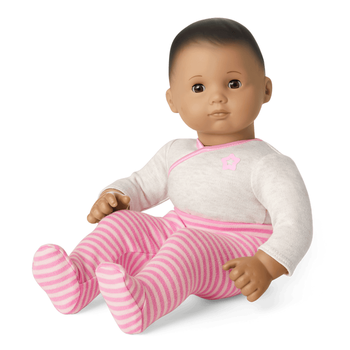 Bitty Baby® Doll #5 with dark brown hair in Pretty Pink C6