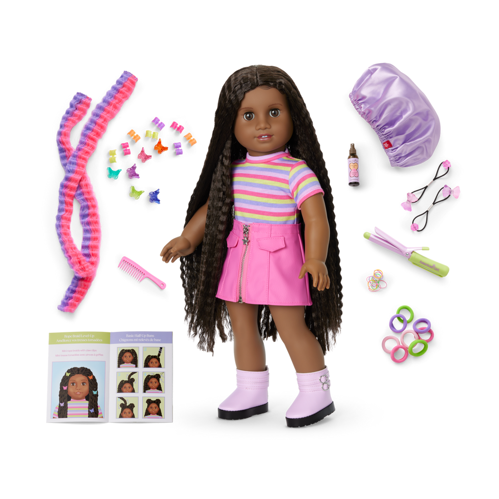 Long Hair Looks™ by Truly Me™ 18-inch Doll #135 & hair accessories E9