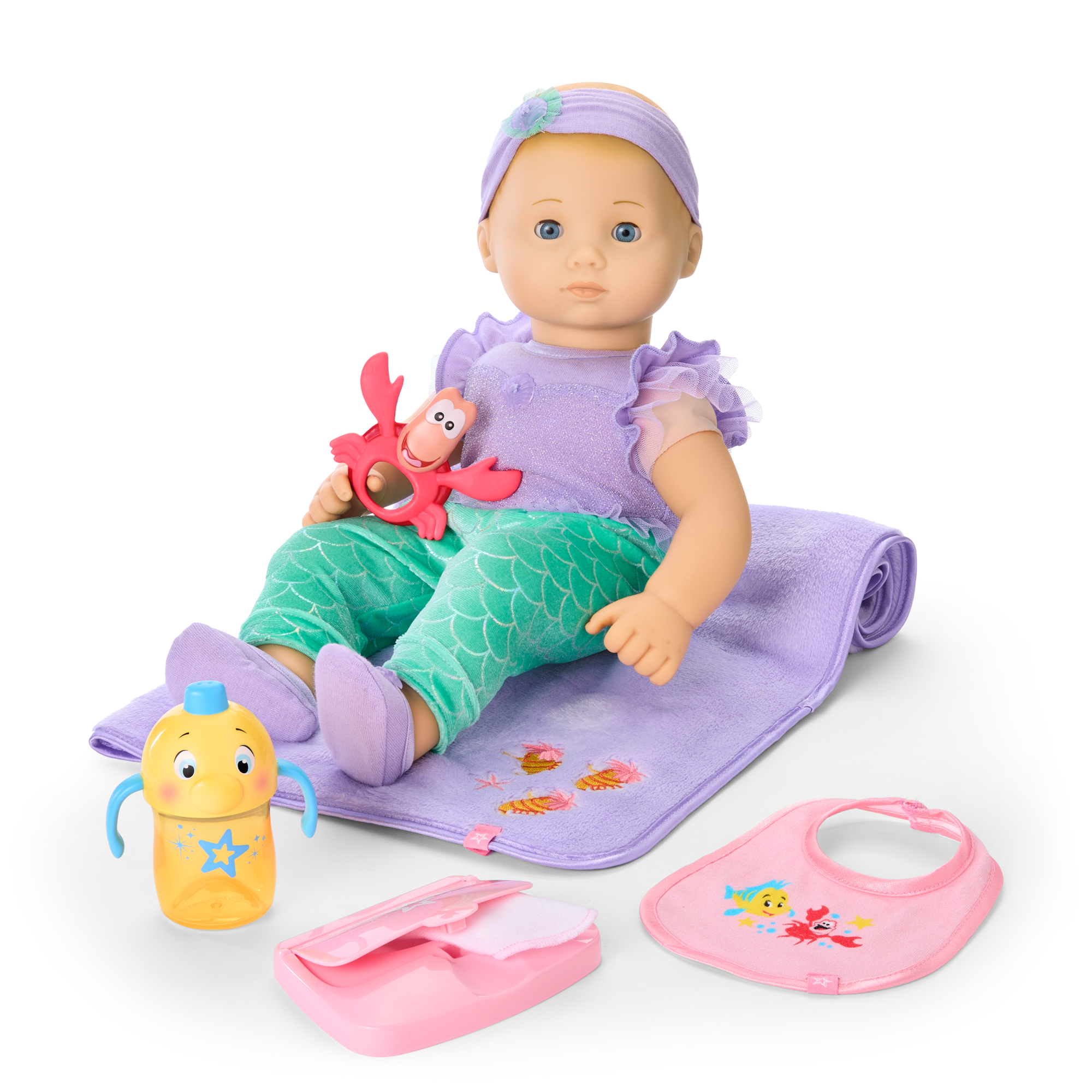 Disney Princess Ariel Cuddle & Care Set with Bitty Baby® Doll by American Girl® C3