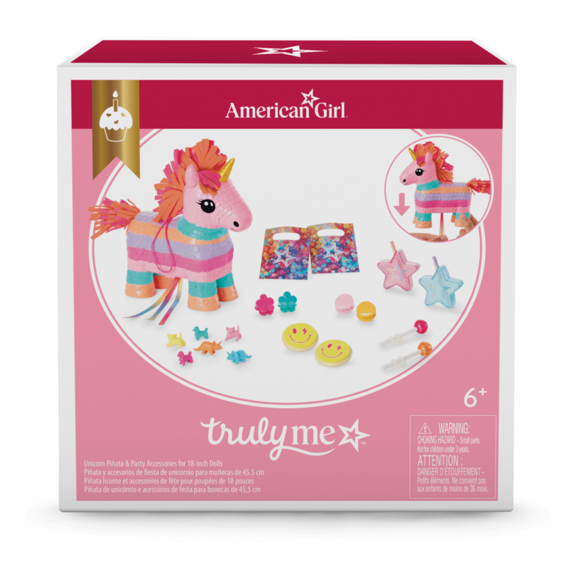Unicorn Piñata & Party Accessories for 18-inch Dolls B1