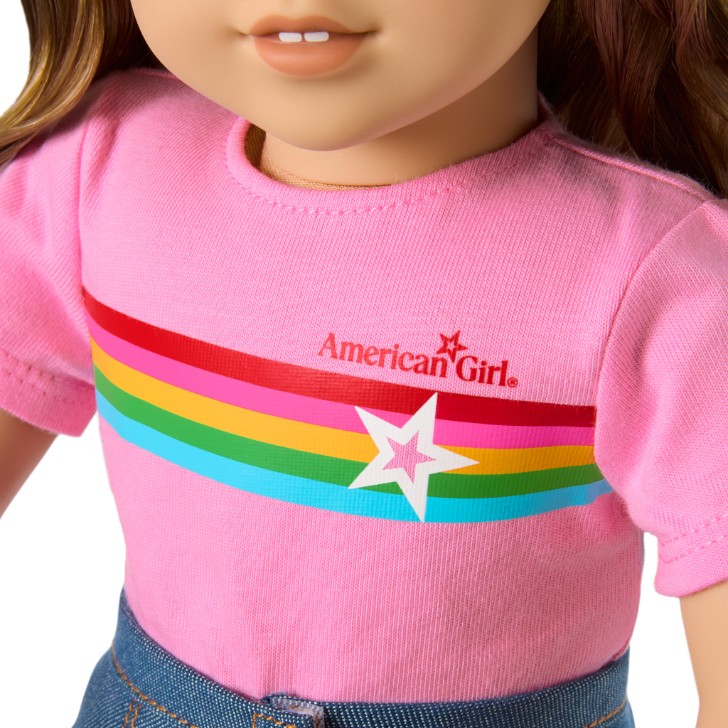 Truly Me™ 18-inch Doll #118 with curly caramel hair F9