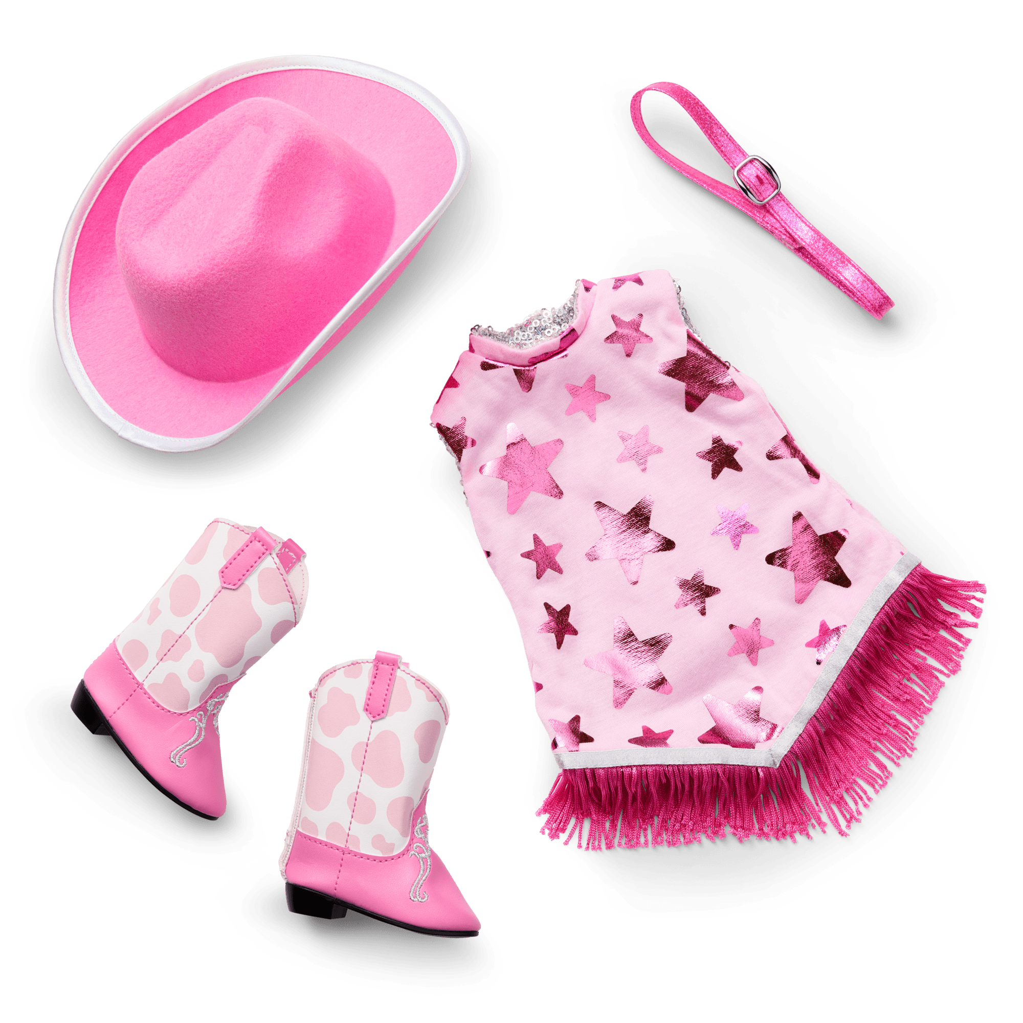 Glam Pink Cowgirl Outfit for 18-inch Dolls A7