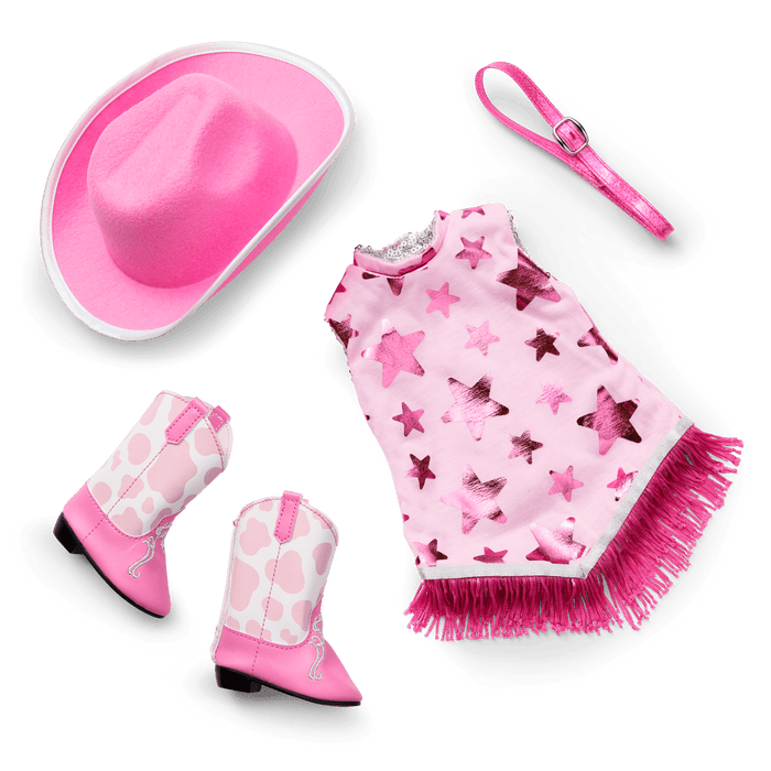 Glam Pink Cowgirl Outfit for 18-inch Dolls A7