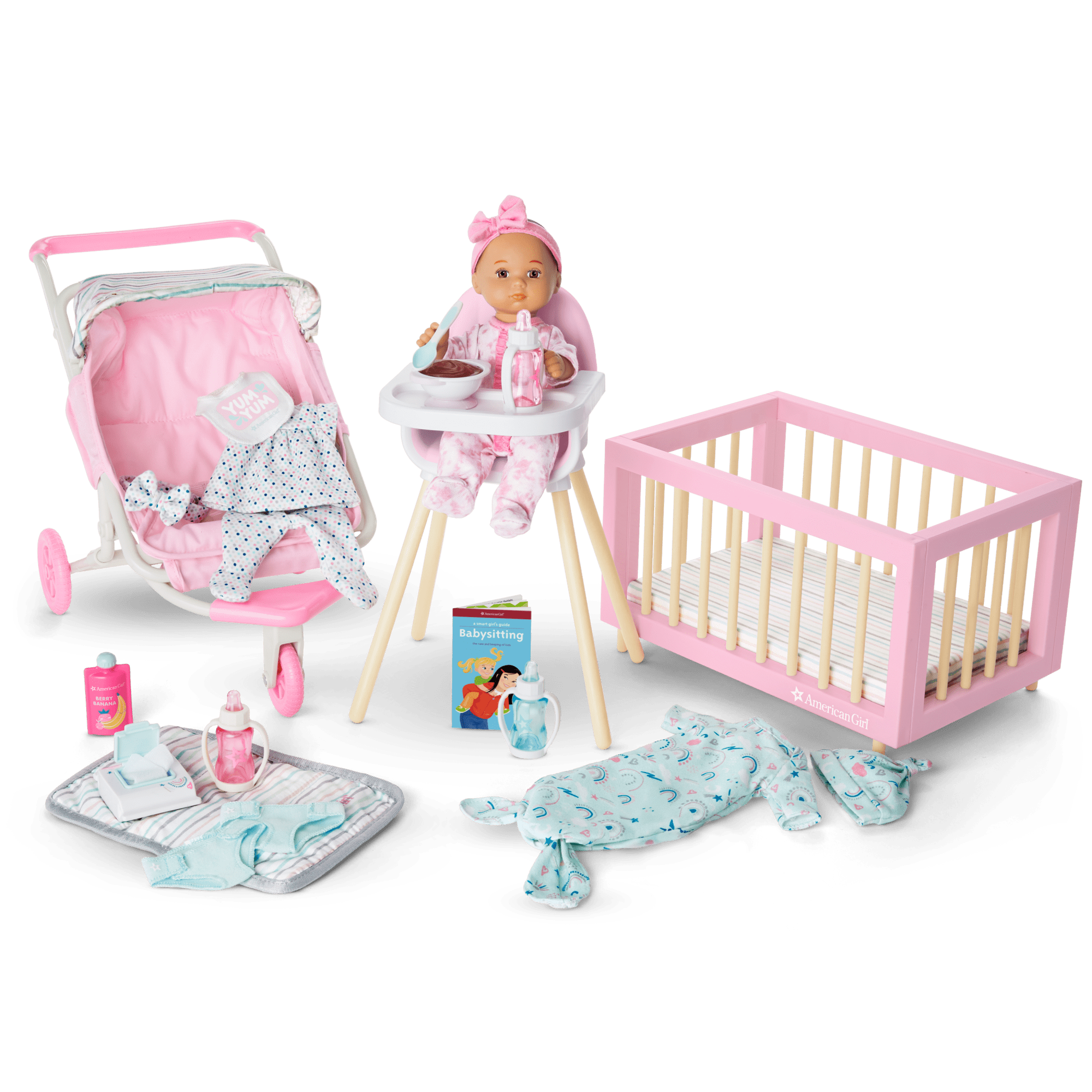 Little Bitty Baby™ Layette & High Chair Set for 7.75-inch Dolls F4