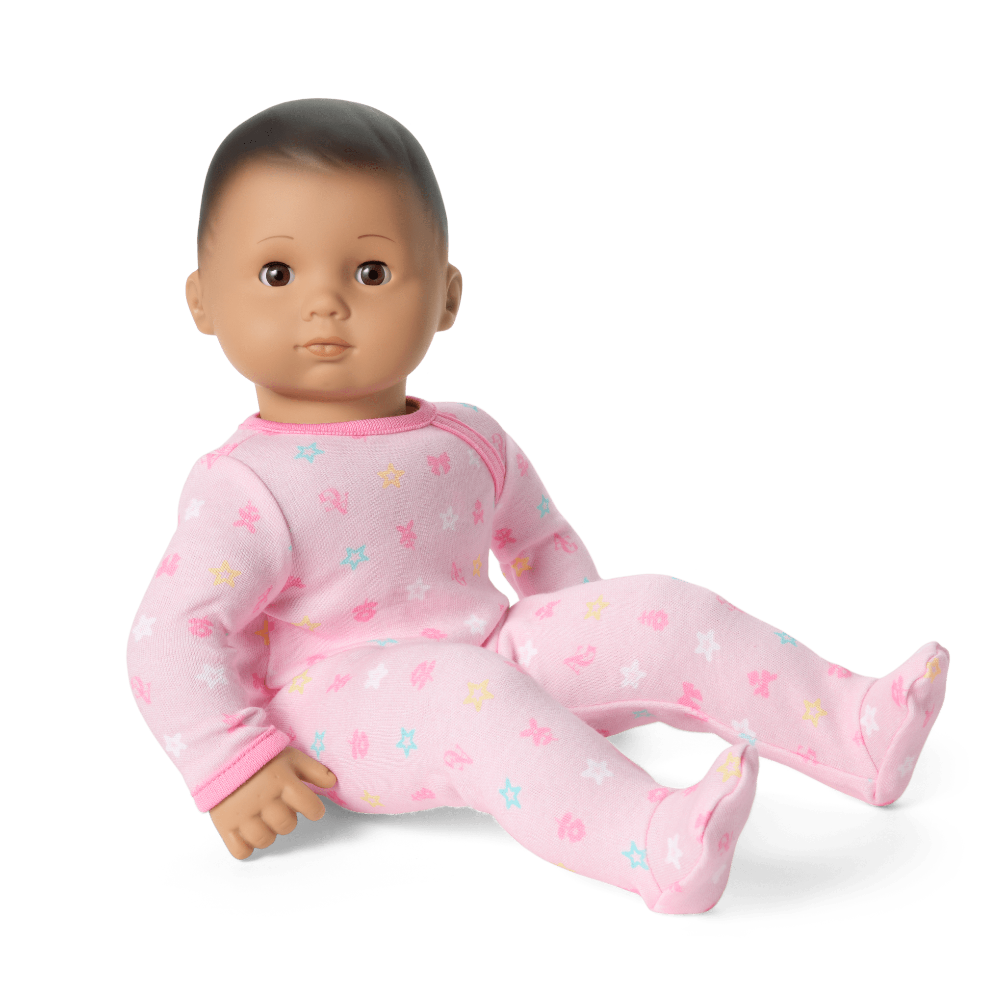 Bitty Baby® Doll #5 with dark-brown hair in Pastel Pink C8