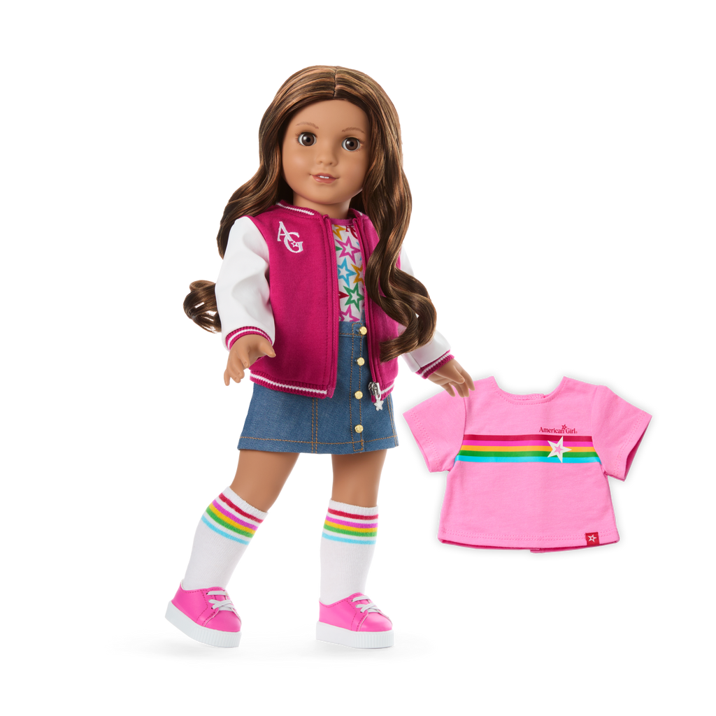 Truly Me™ 18-inch Doll #117 with wavy dark-brown hair D9