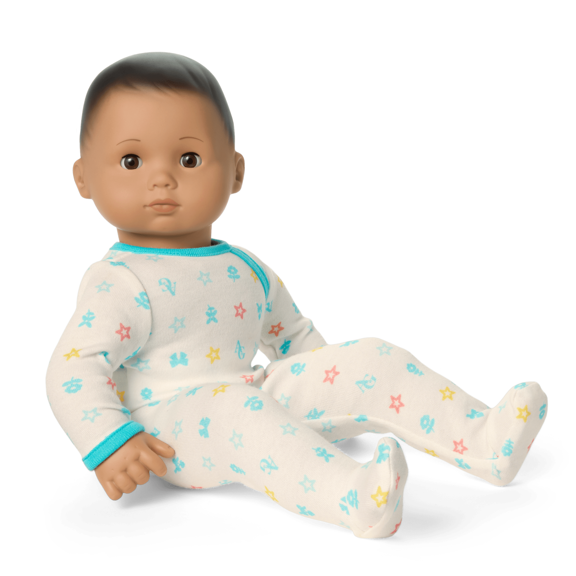 Bitty Baby® Doll #5 with dark-brown hair in Pastel Blue C2