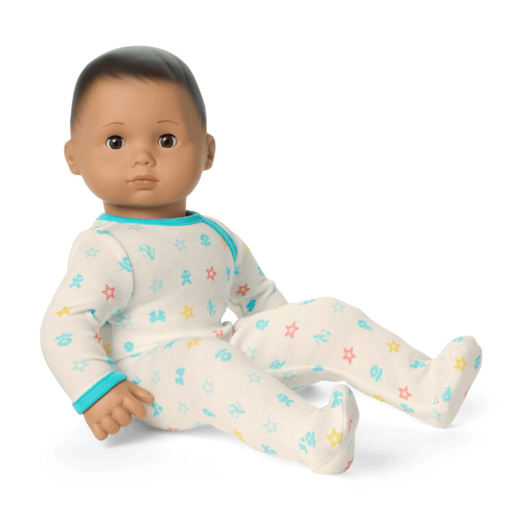 Bitty Baby® Doll #5 with dark-brown hair in Pastel Blue D1