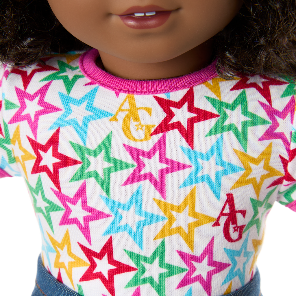 Truly Me™ 18-inch Doll #112 with curly dark-brown hair E2