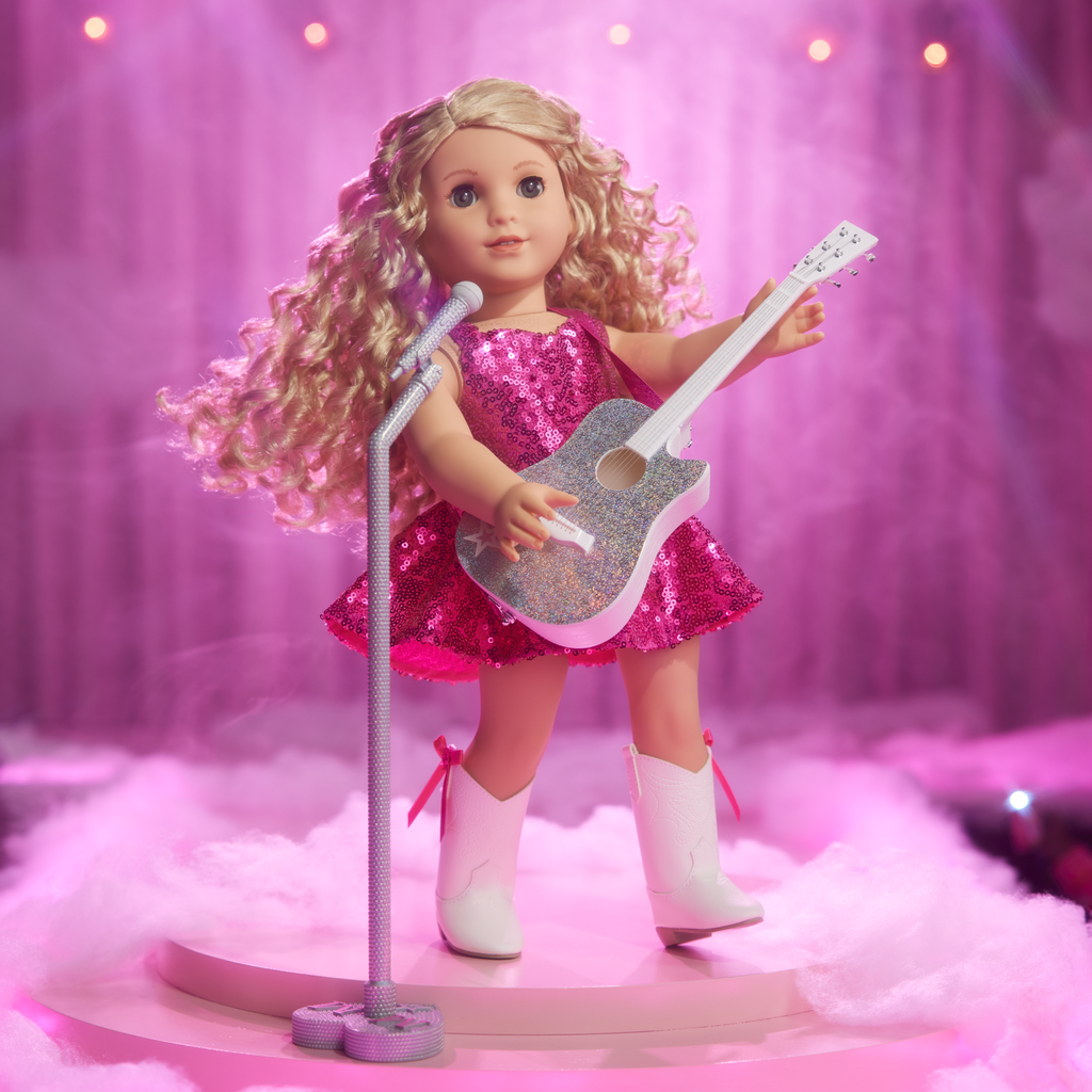 American Girl® x Megan Moroney Guitar & Mic Stand for 18-inch Dolls E2