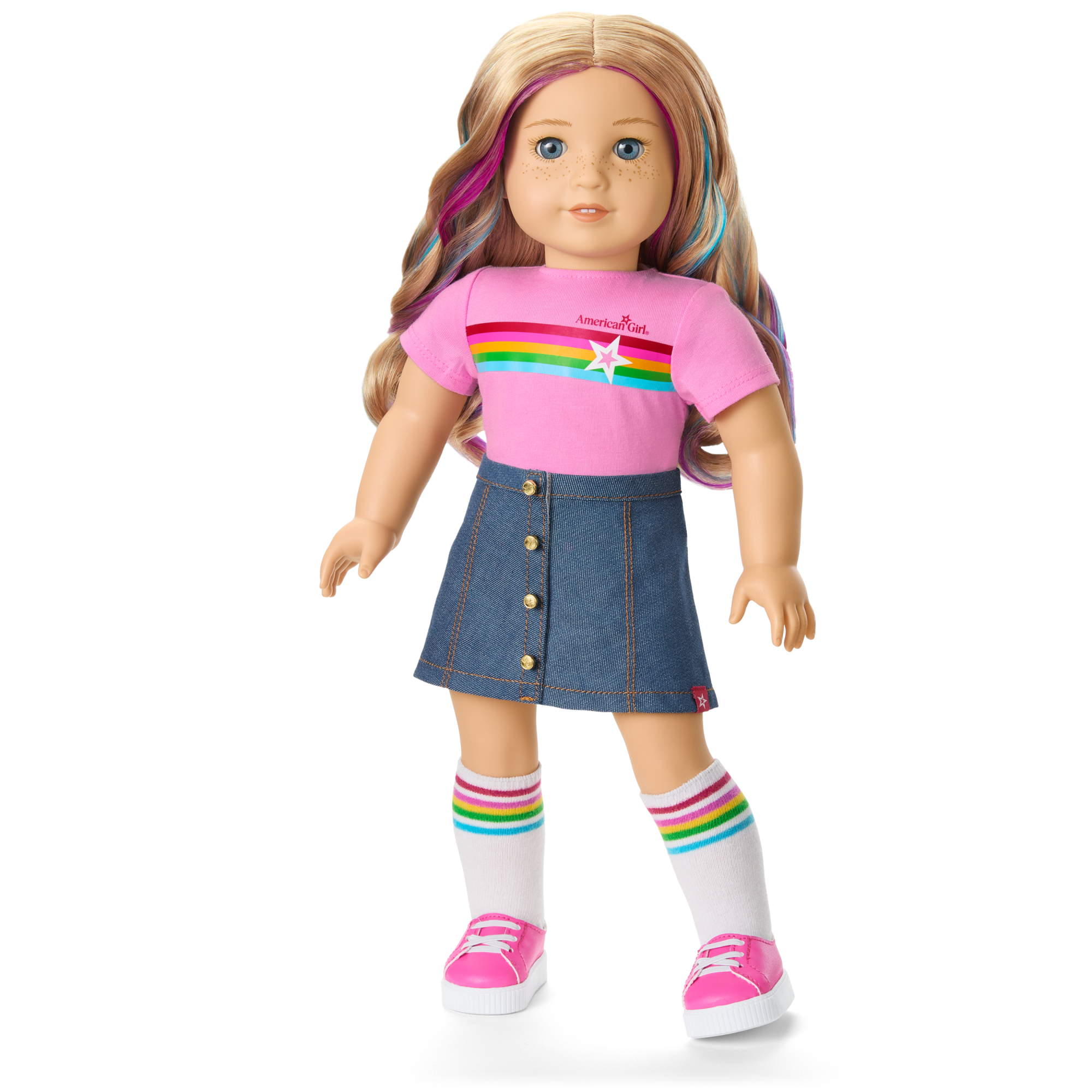 Truly Me™ 18-inch Doll #110 with wavy blonde hair A5