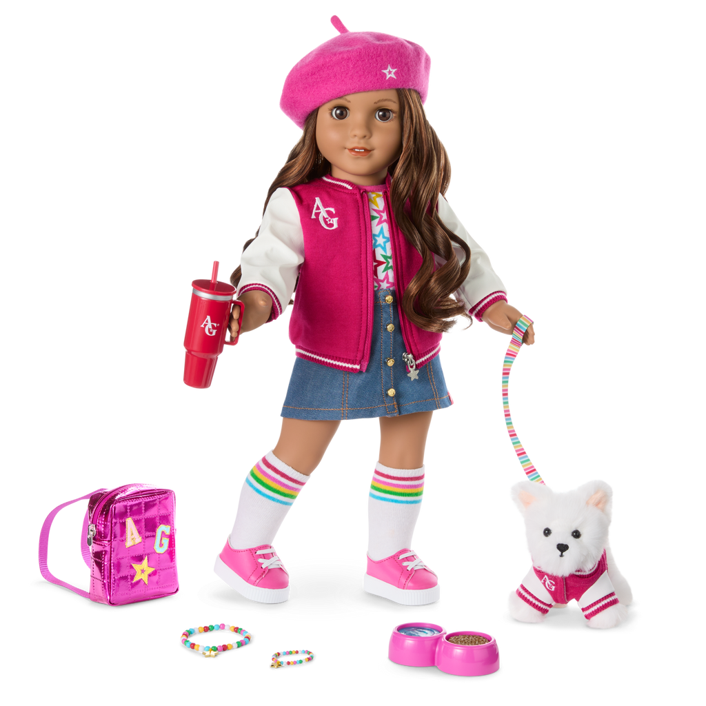 Truly Me™ 18-inch Doll #117 with wavy dark-brown hair D9