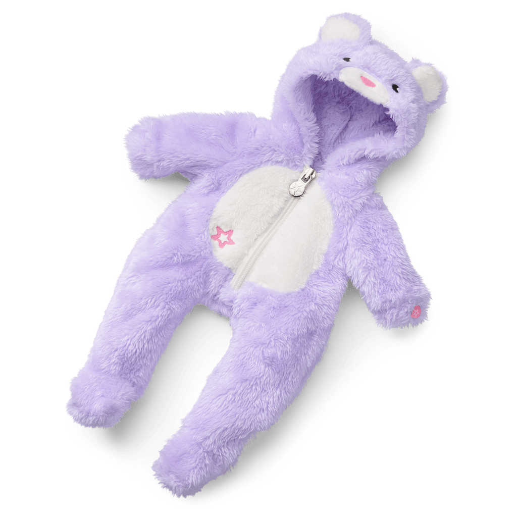 Lovable Lavender Bear One-Piece Outfit for Bitty Baby® Dolls C1