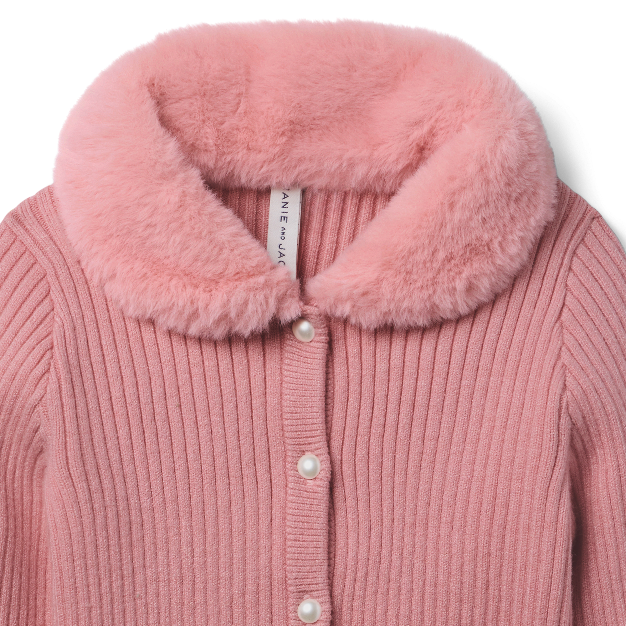 American Girl® x Janie and Jack Rosy Ribbed Cardigan for Girls C5
