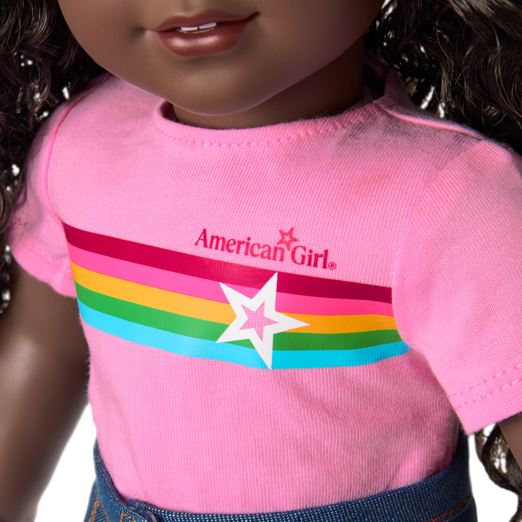 Truly Me™ 18-inch Doll #127 with curly dark-brown hair A2
