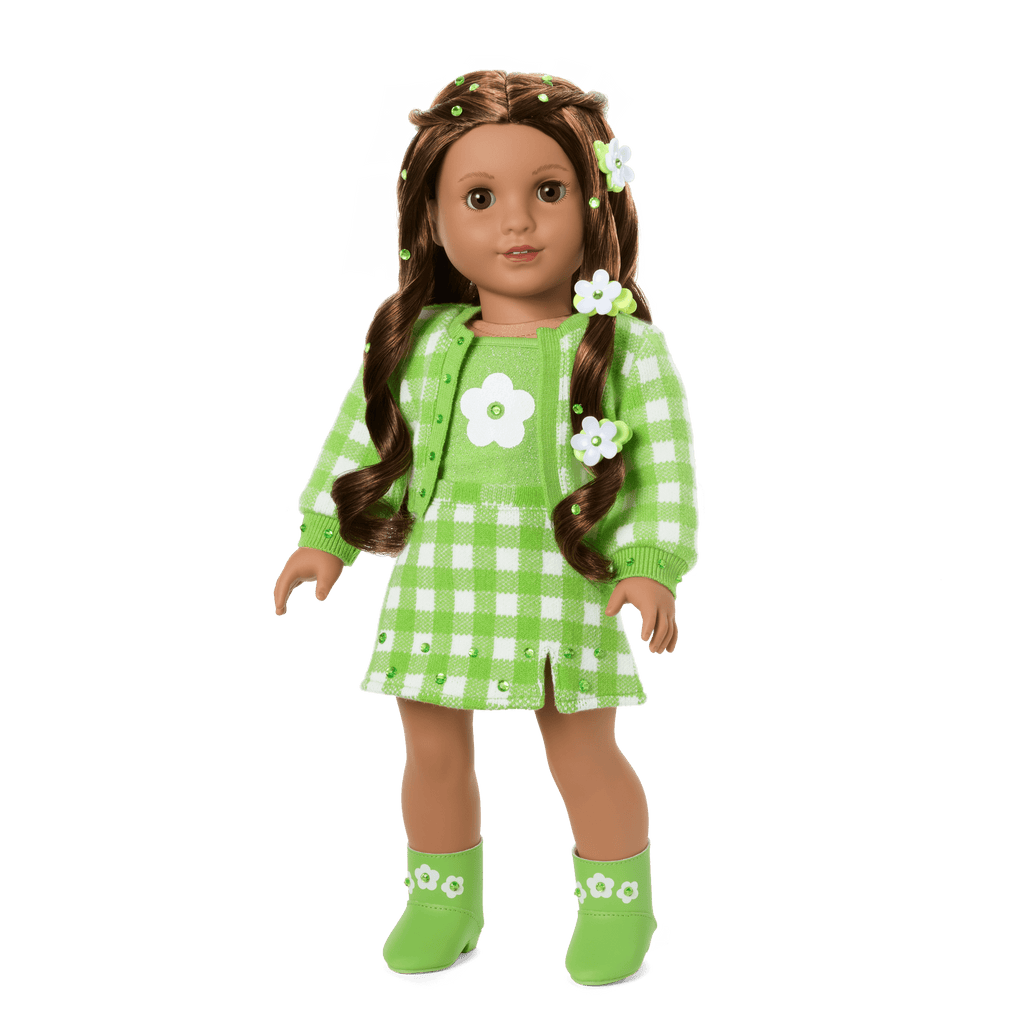 August Peridot Glow Outfit for 18-inch Dolls F6