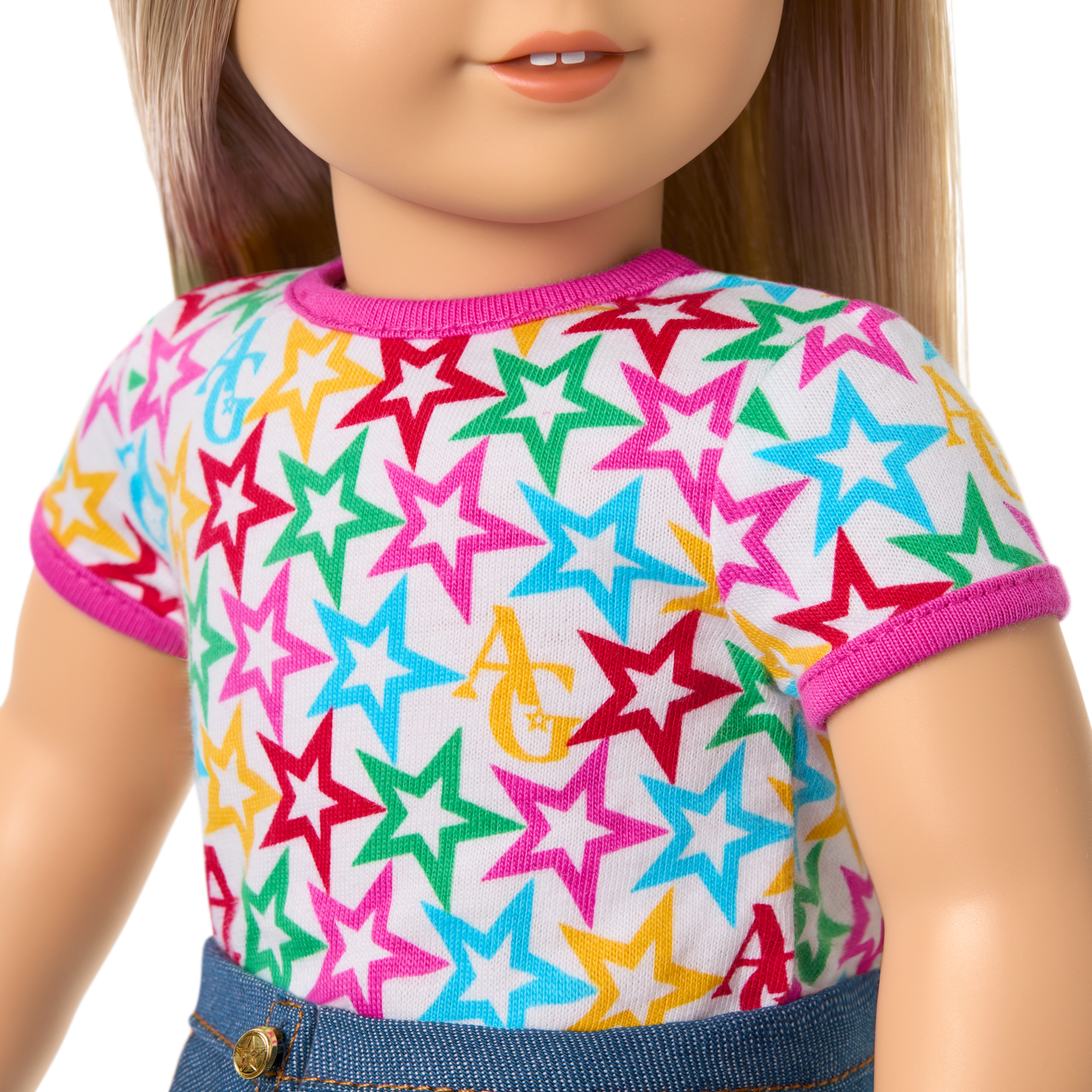 Truly Me™ 18-inch Doll #100 with straight layered blonde hair B7