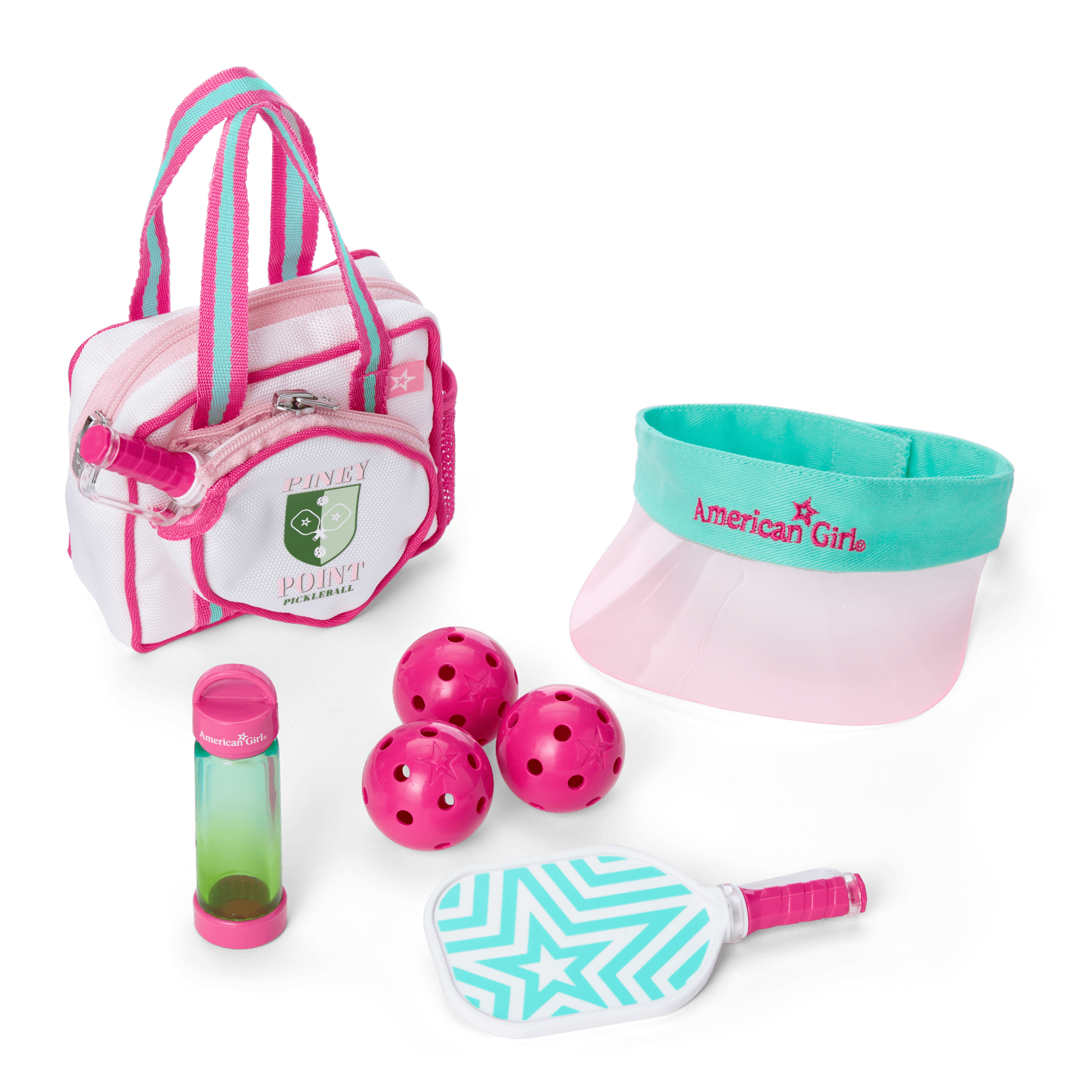 Raquel's™ Pickleball Bag & Paddle Set for 18-inch Dolls (Girl of the Year™ 2026) E8