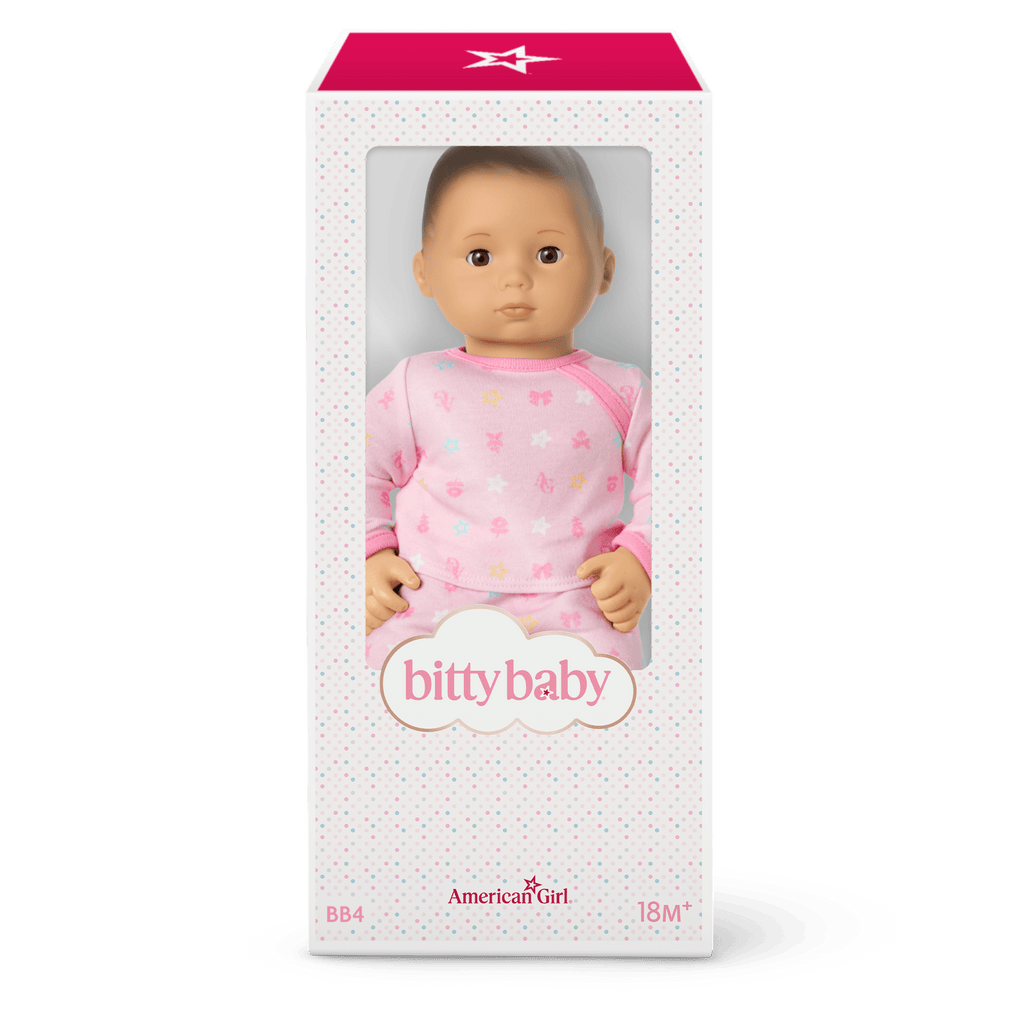 Bitty Baby® Doll #4 with black hair in Pastel Pink E9