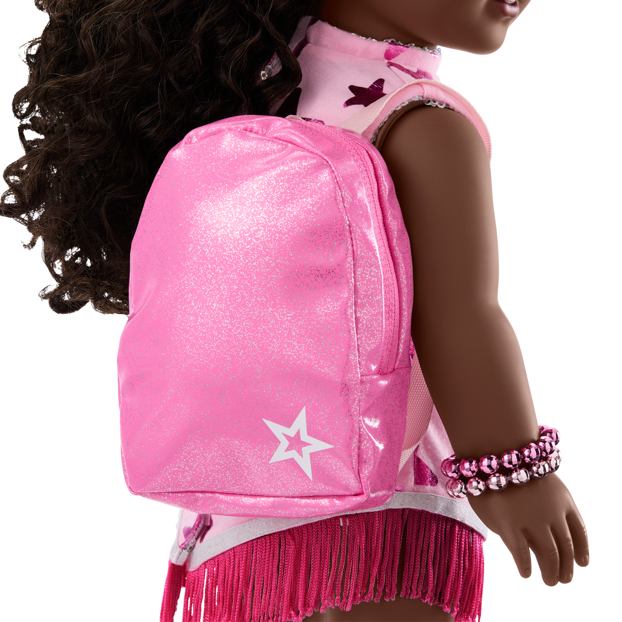 Pink Spotted Cow Backpack & Accessory Set for 18-inch Dolls A5