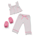 Raquel's™ Coastal Stripes Pajamas for 18-inch Dolls (Girl of the Year™ 2026) F4
