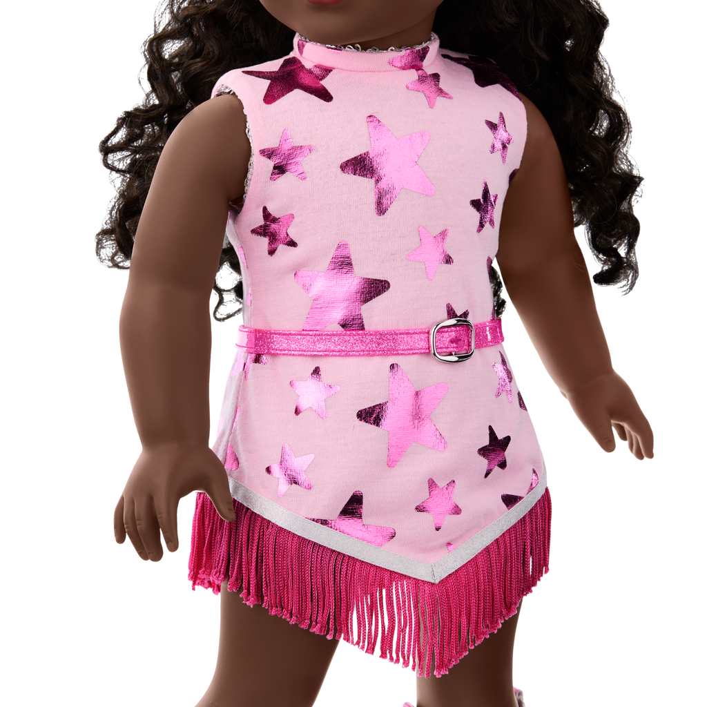 Glam Pink Cowgirl Outfit for 18-inch Dolls D6