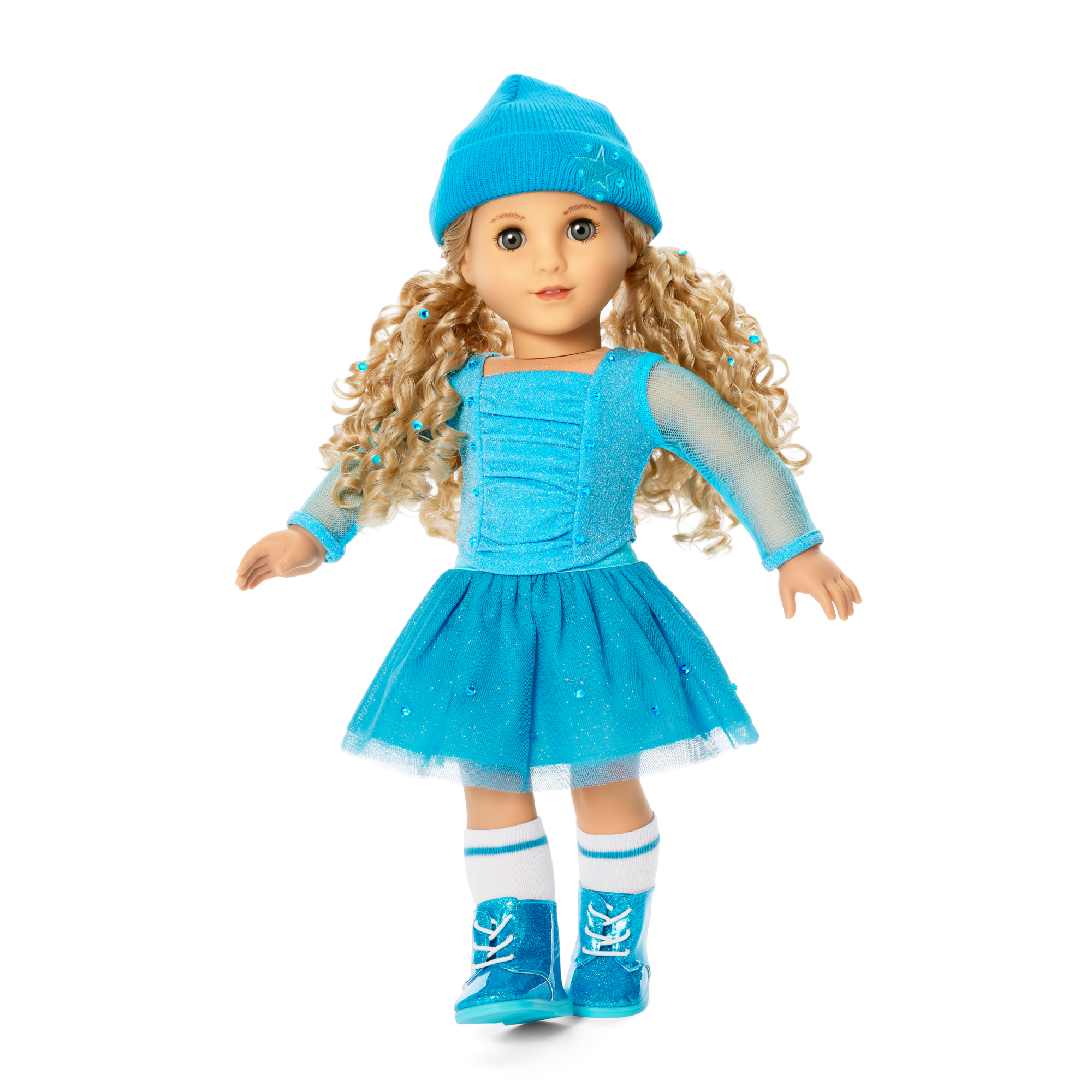 December Blue Brilliance Topaz Outfit for 18-inch Dolls A8