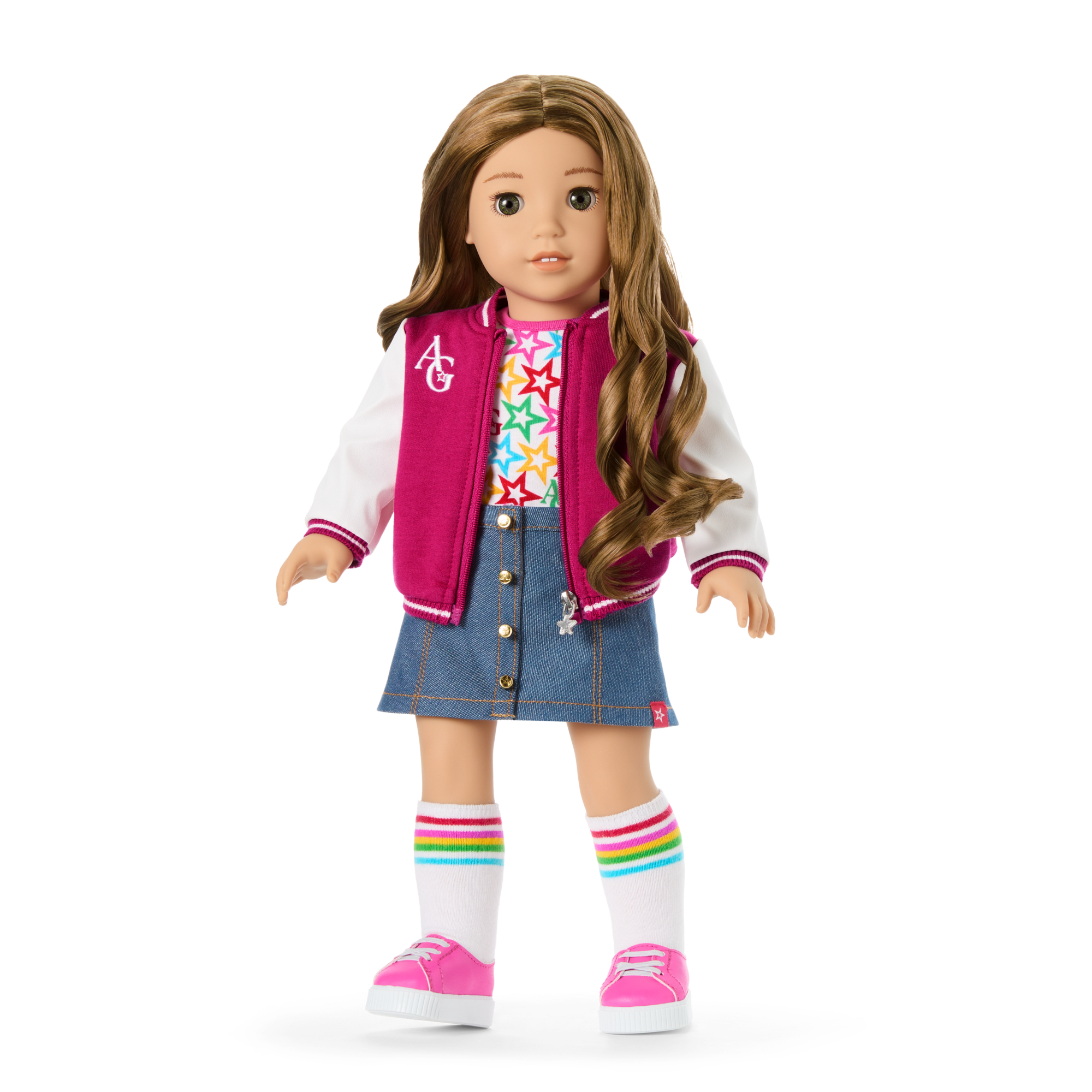 Truly Me™ 18-inch Doll #118 with curly caramel hair F9