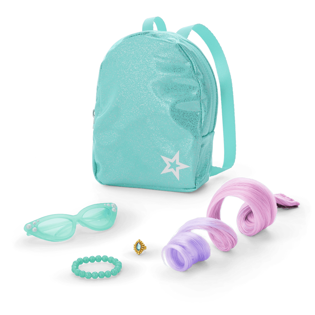 Shimmering Sea Turtle Backpack & Accessory Set for 18-inch Dolls F9