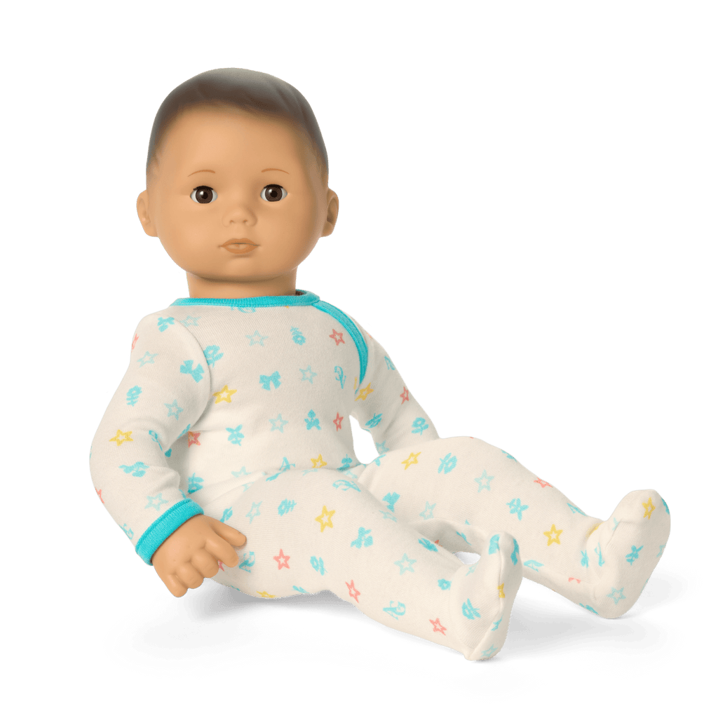 Bitty Baby® Doll #4 with black hair in Pastel Blue B3