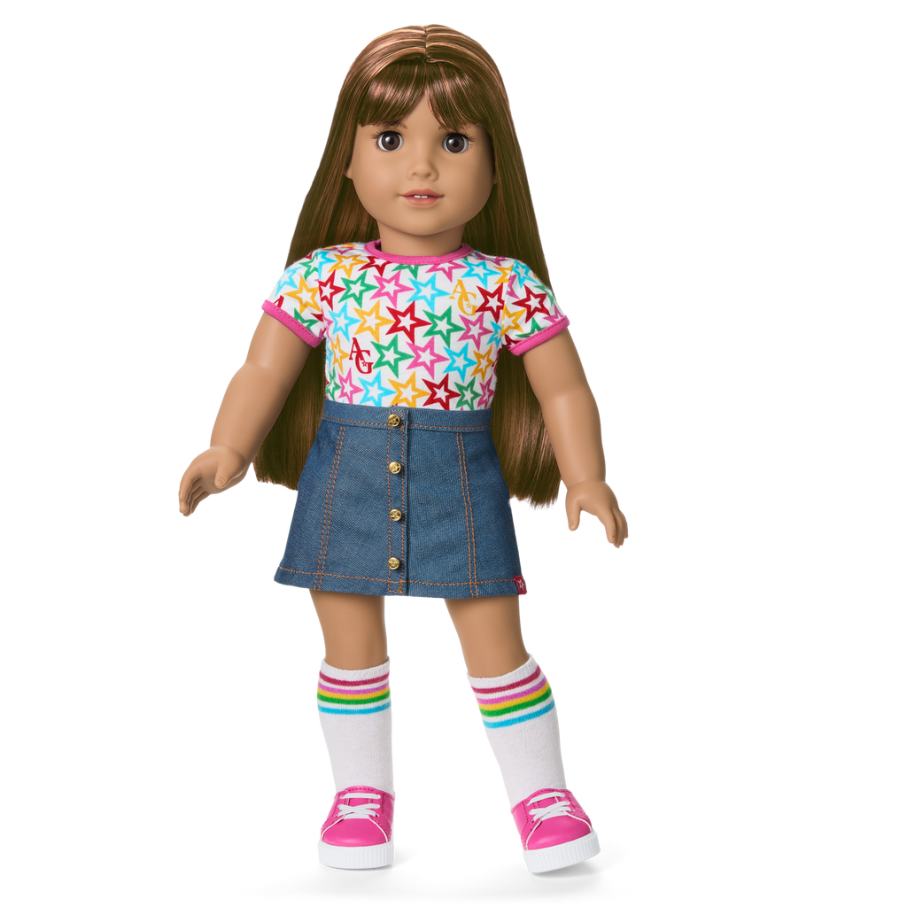 Truly Me™ 18-inch Doll #122 with straight dark-brown hair F2