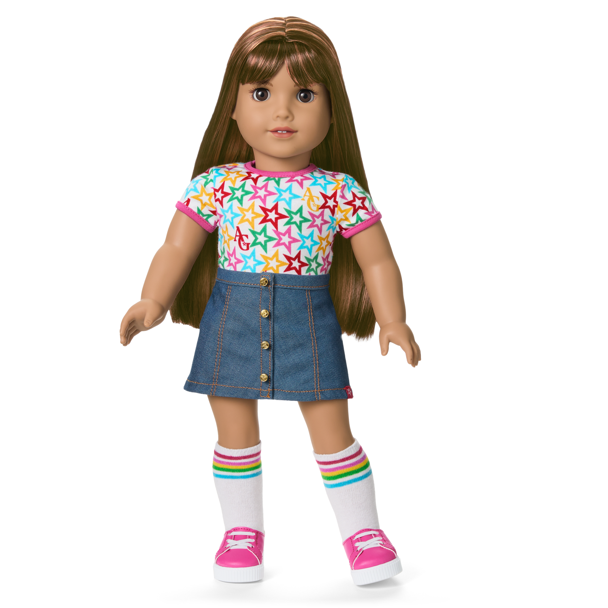 Truly Me™ 18-inch Doll #122 with straight dark-brown hair F2