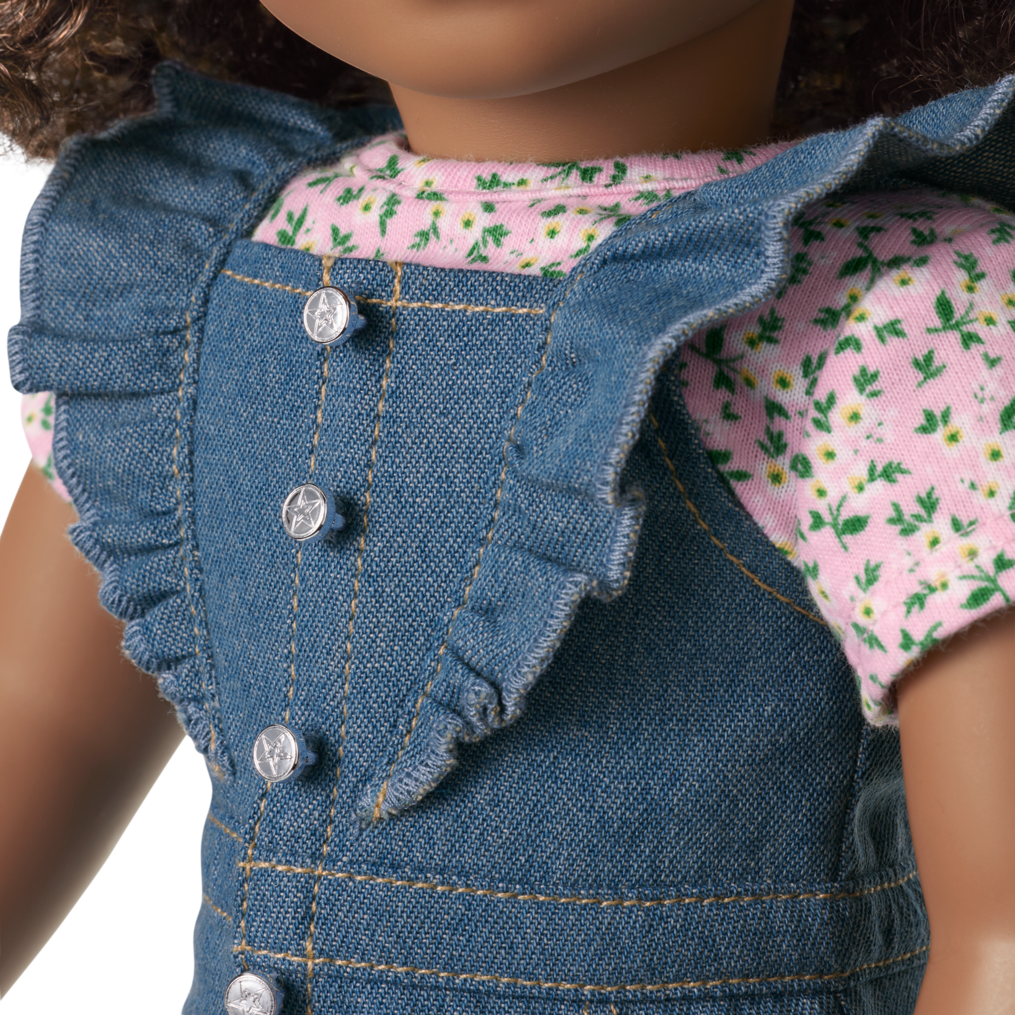 Western Flowers Denim Jumpsuit for 18-inch Dolls B2