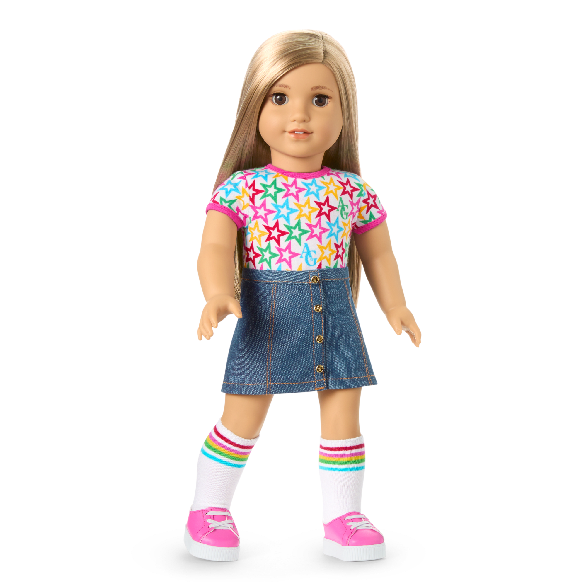 Truly Me™ 18-inch Doll #131 with straight blonde hair D0