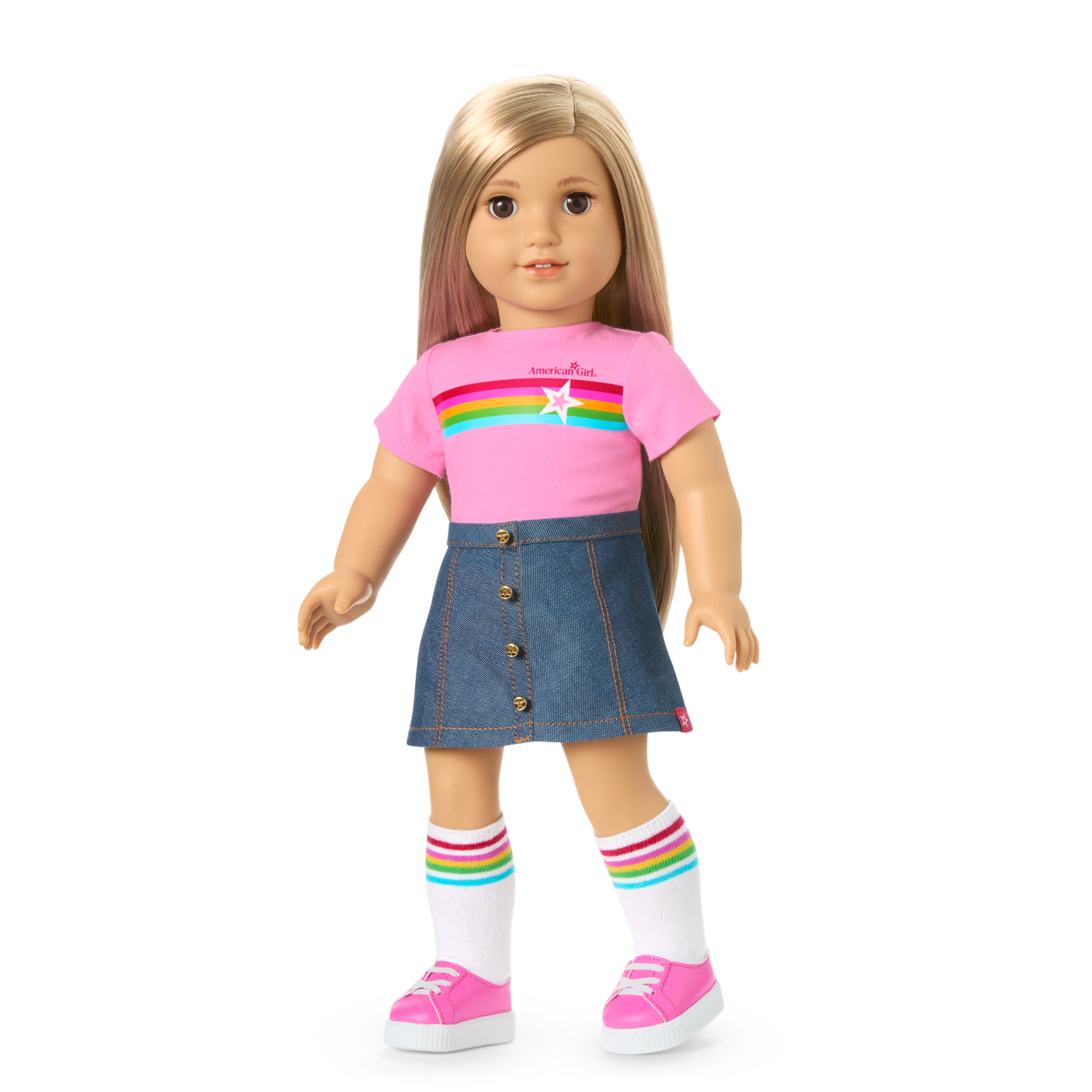 Truly Me™ 18-inch Doll #131 with straight blonde hair B4