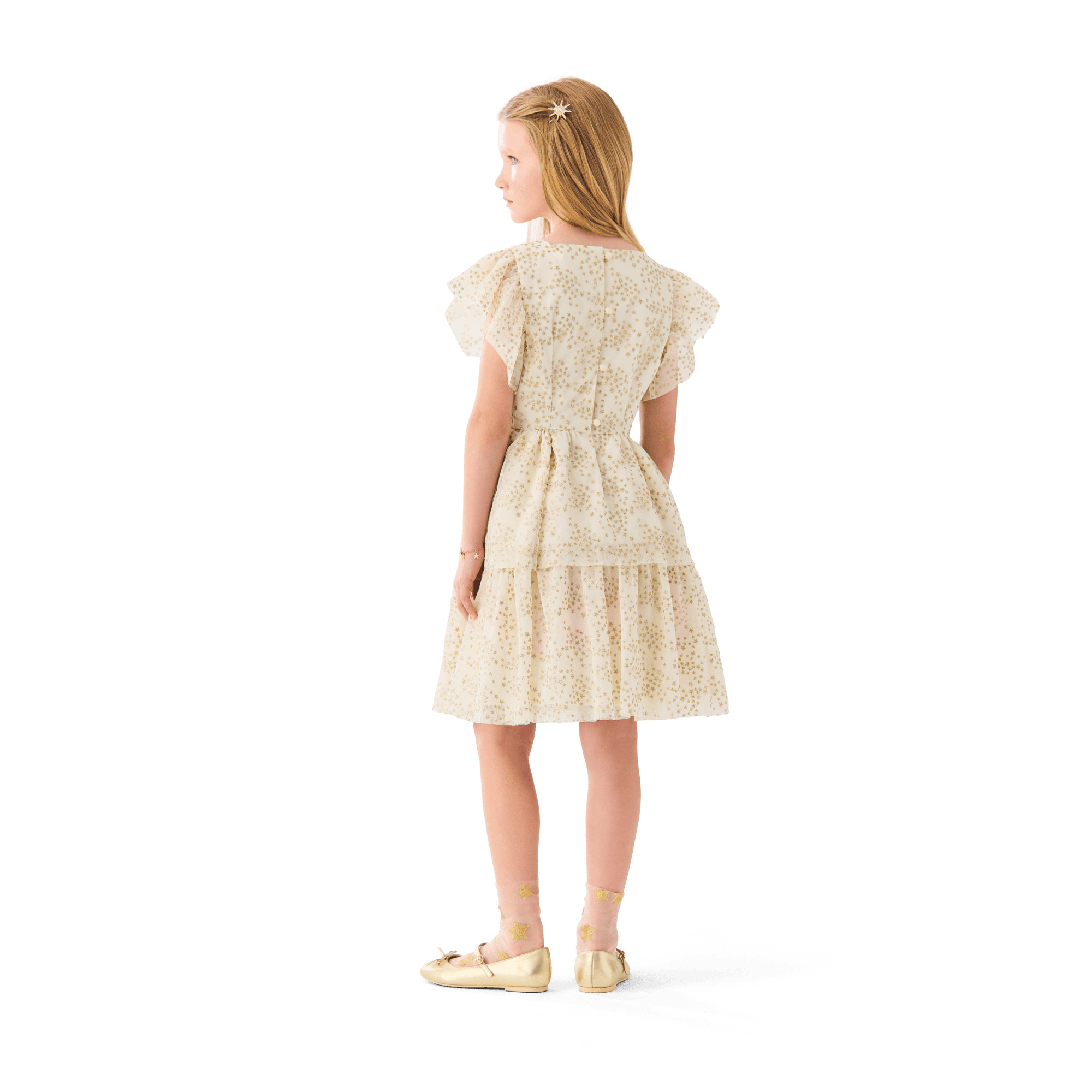 American Girl® x Janie and Jack Sparkly Cream Celebration Dress for Little Girls & Girls A3