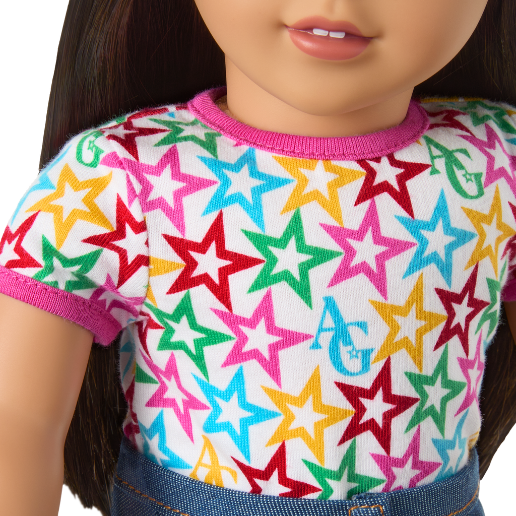 Truly Me™ 18-inch Doll #124 with straight black-brown hair C5