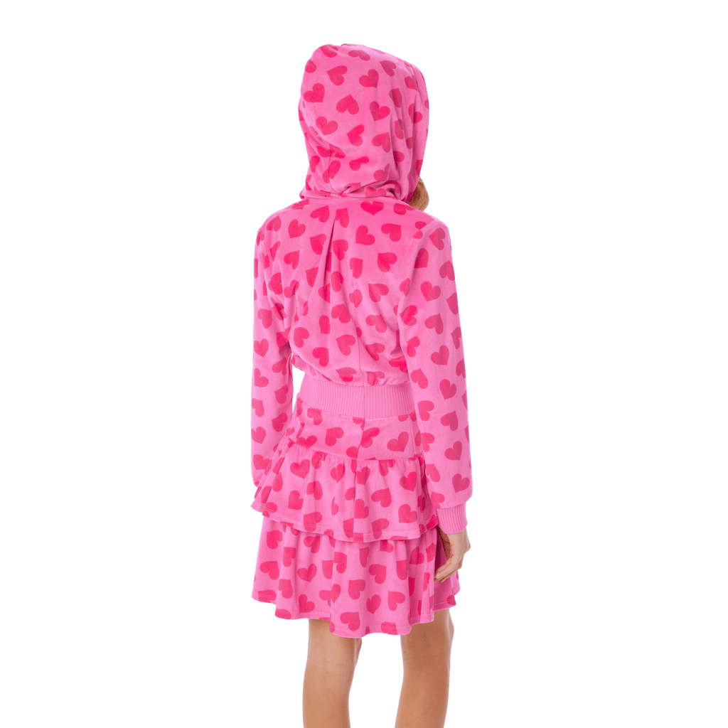 Pink Hearts Hoodie Dress for Girls B0