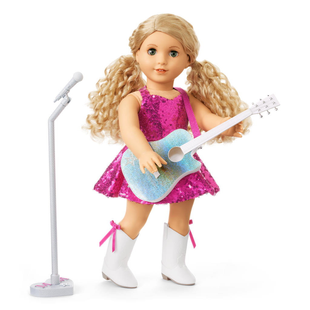 American Girl® x Megan Moroney Stage Outfit, Guitar & Mic Stand for 18-inch Dolls F9
