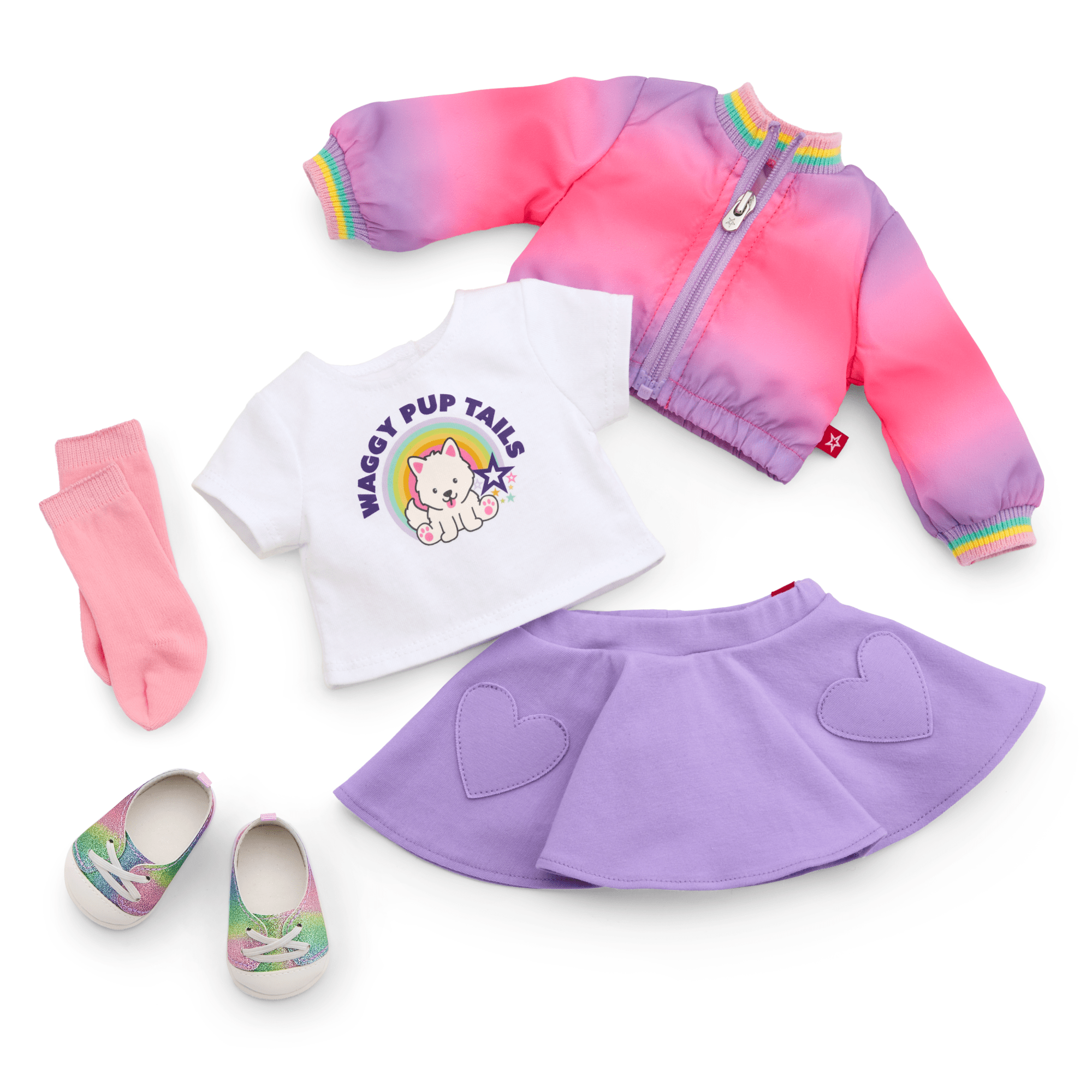 Summer’s™ Waggy Pup Tails™ Outfit for 18-inch Dolls (Girl of the Year™ 2025) F4