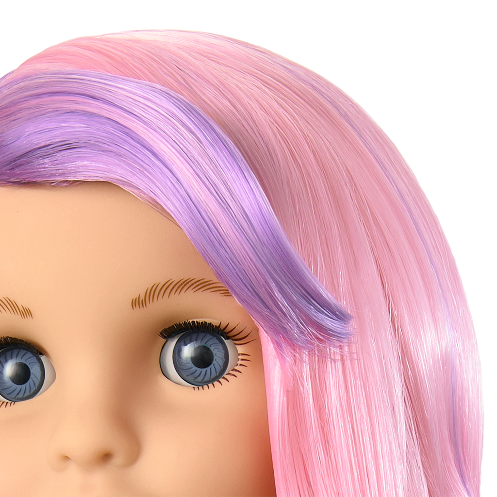 Truly Me™ 18-inch Doll #116 with wavy purple-and-pink hair C3
