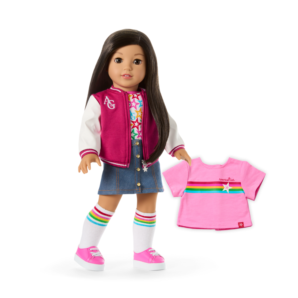Truly Me™ 18-inch Doll #124 with straight black-brown hair C5