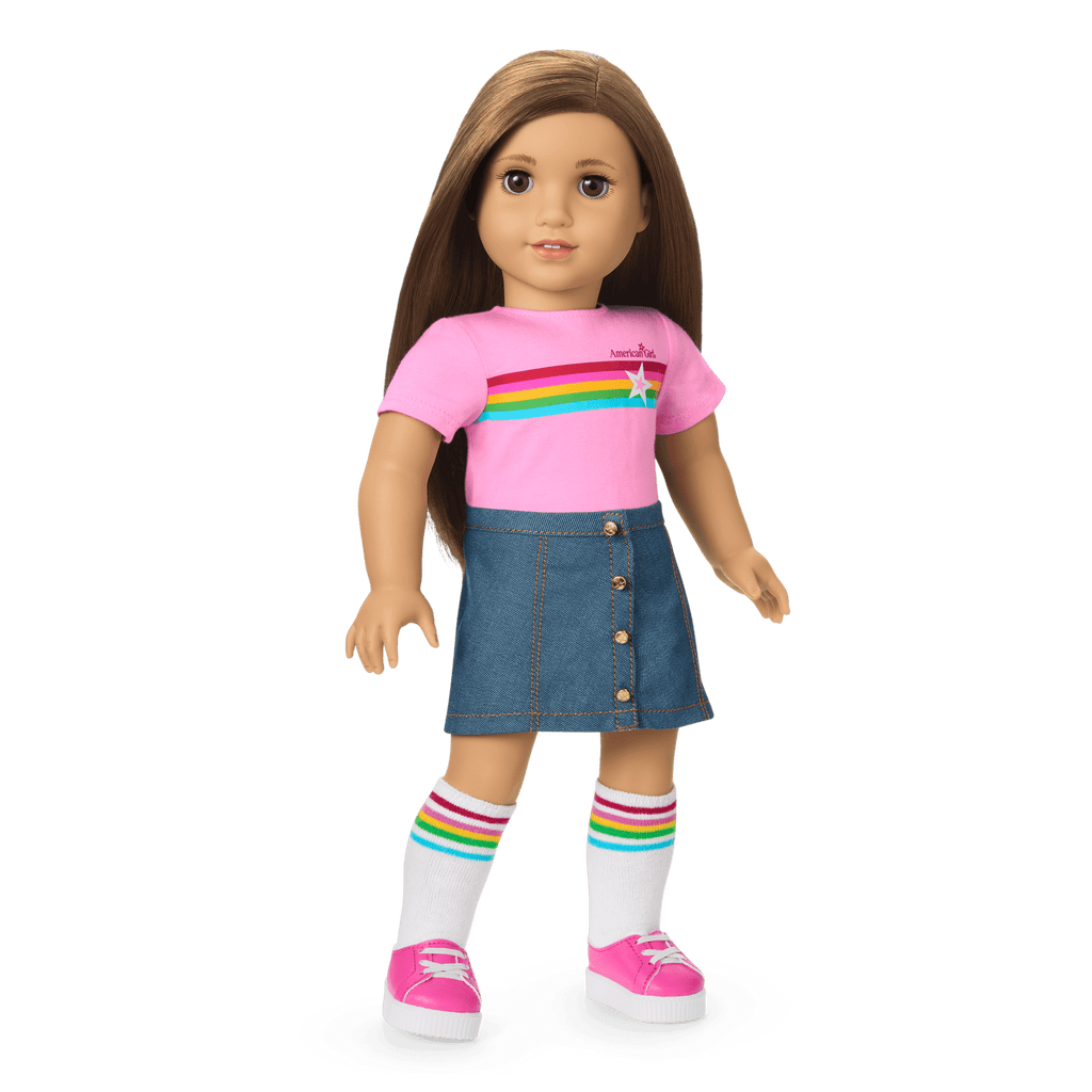 Truly Me™ 18-inch Doll #107 with straight brown hair F2