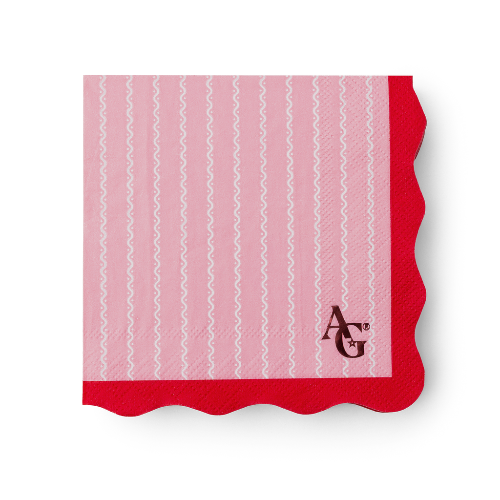 American Girl™ x Bonjour Fête Pink Pinstripe Small Napkins (Set of 20) D7