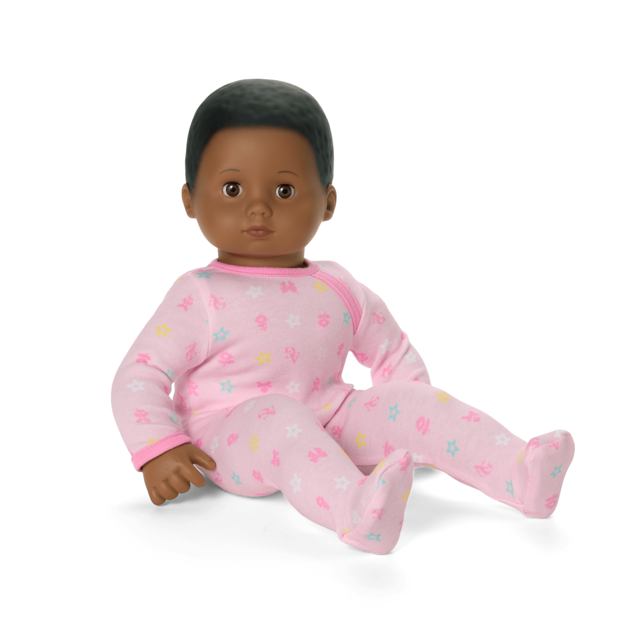 Bitty Baby® Doll #1 with black hair in Pastel Pink D7