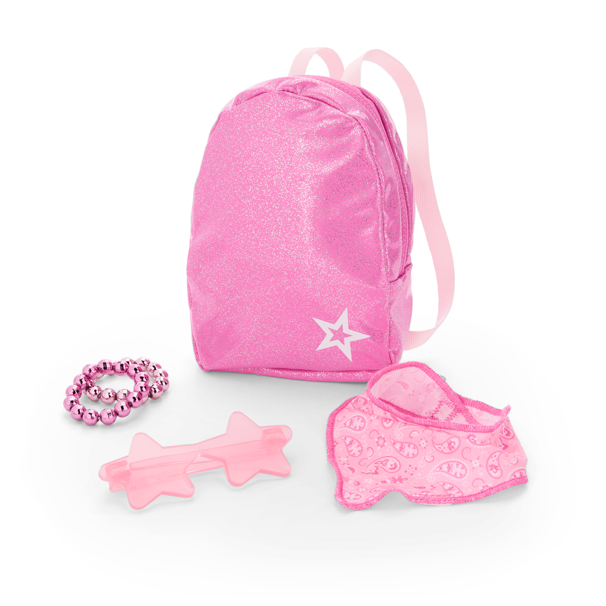 Pink Spotted Cow Backpack & Accessory Set for 18-inch Dolls A5