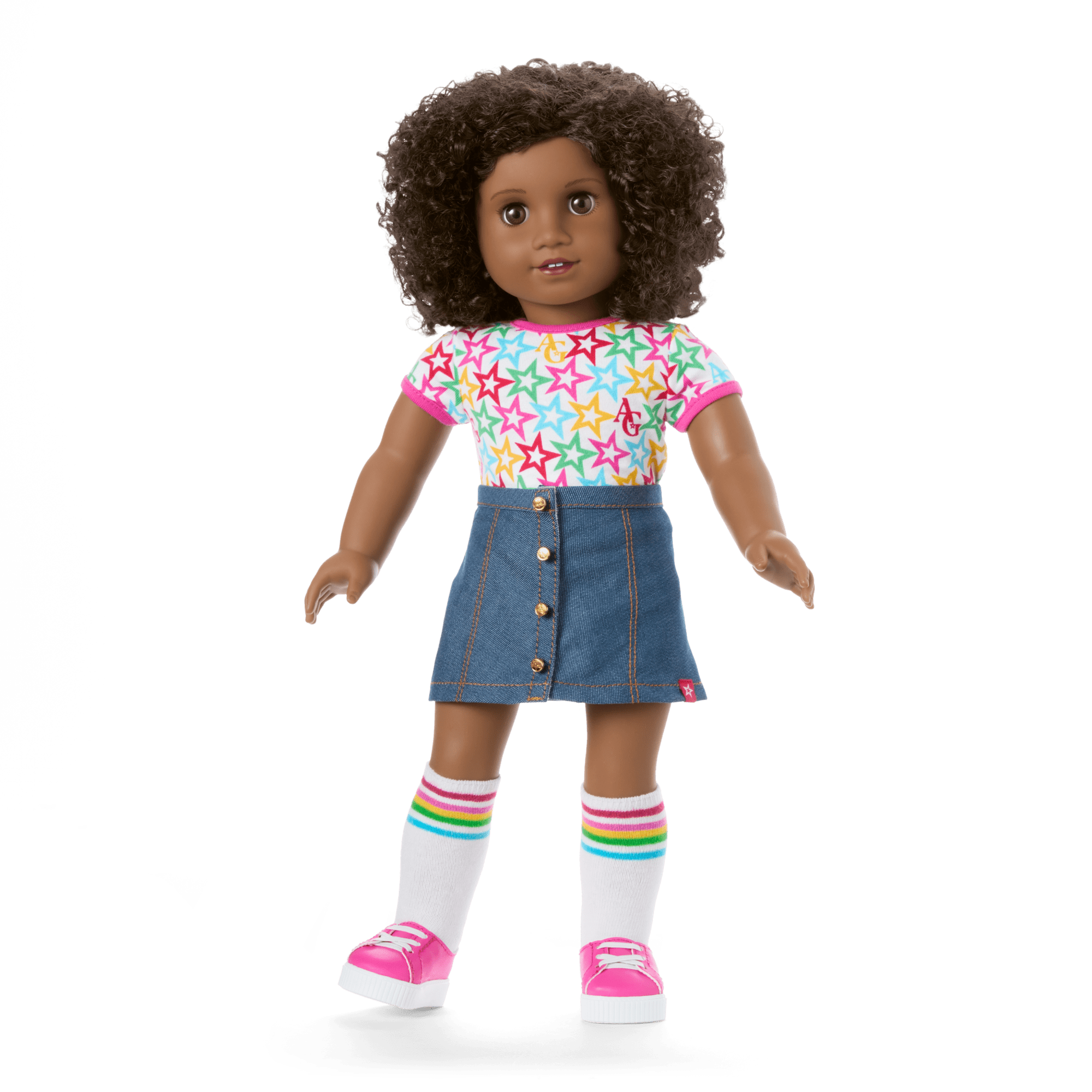 Truly Me™ 18-inch Doll #112 with curly dark-brown hair E2