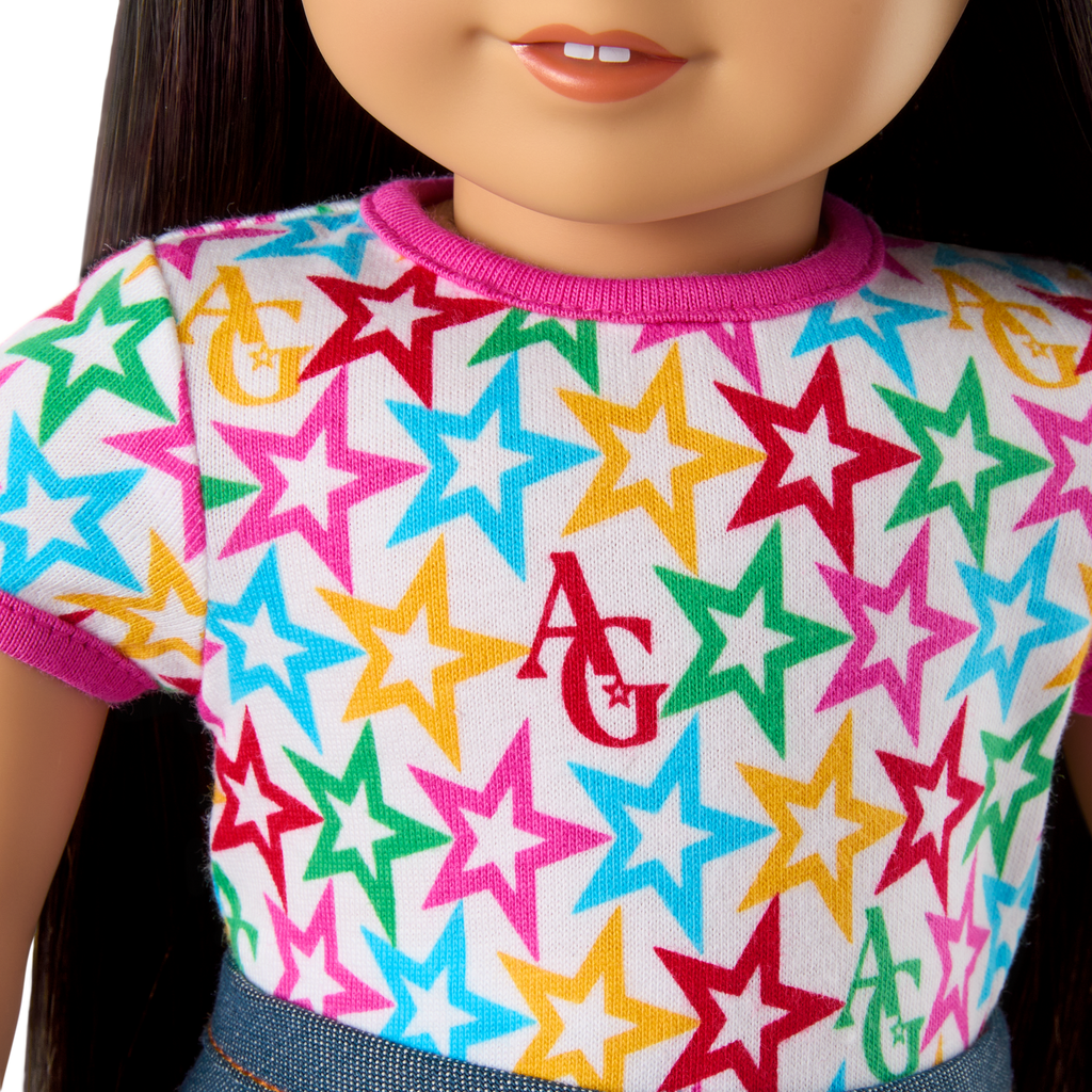 Truly Me™ 18-inch Doll #130 with straight black-brown hair C1