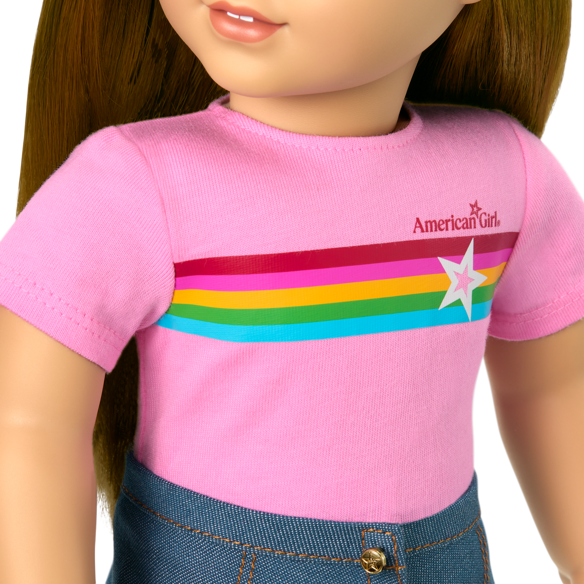 Truly Me™ 18-inch Doll #107 with straight brown hair F2