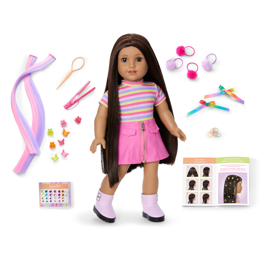 Long Hair Looks™ by Truly Me™ 18-inch Doll #134 & hair accessories E3
